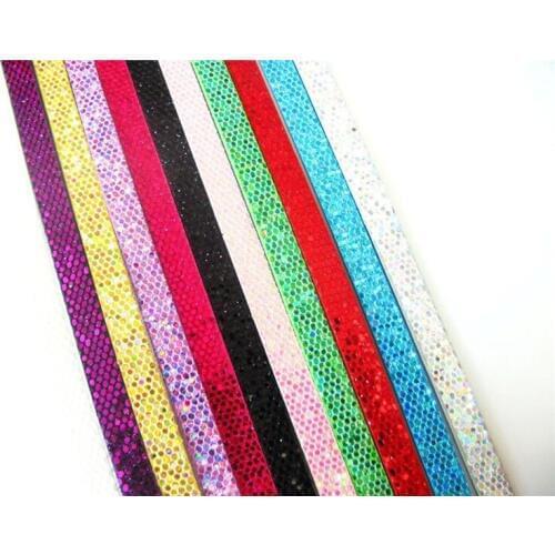 Wholesale 8mm Sequins Bling Leather Cords Rope Straps Use for Slide Charms DIY Jewelry Accessories Key Chains Making Material