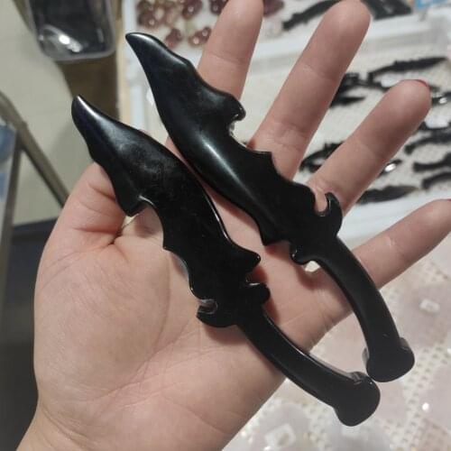 Wholesale Natural Quartz Crystal Dagger Hand Carved Crystal Obsidian Knife Crafts Healing Crystal Stone Home Decoration Gifts