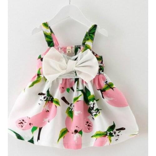 Girl Dress 2018 Real Knee-length Sleeveless Bow Cute New Baby Dress Clothes Slip Infant Dresses For Princess Birthday Sale Hot
