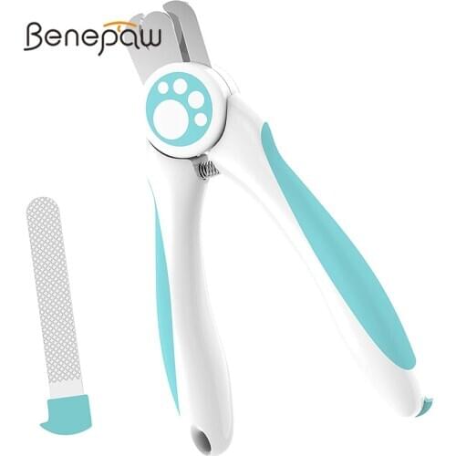 Benepaw Professional Dog Nail Clippers Comfortable Nonslip Handle Grooming Pet Nail Trimmer Cutter Safety Guard Hidden Nail File