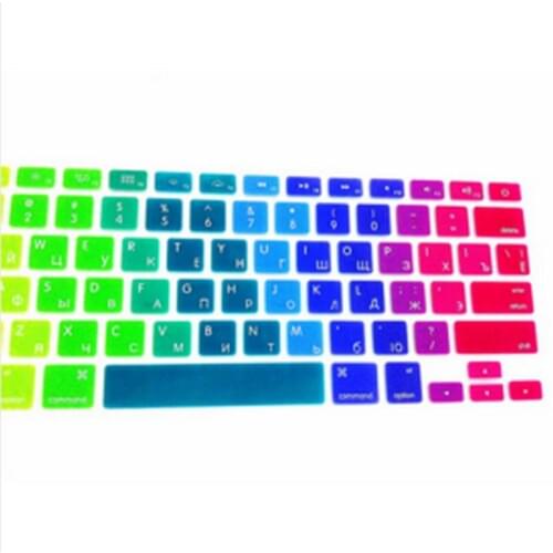 Rainbow RUSSIAN Silicone US Keyboard Cover Skin Sticker Protective FILM For Apple MacBook Pro air 13 15 17 for macbook 13inch
