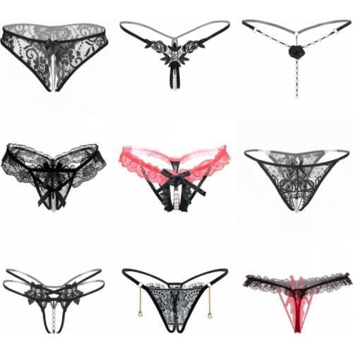 Plus Size Lace Crotchless Panties Womens Sexy Lingerie Open Crotch Thongs And G Strings Ladies Low Waist Sex Panties Tangas