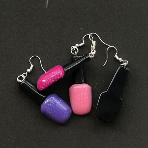 Nail Polish Earring Resin Flatback Drop Earrings For Women Girls Elegant Adorable Funny fashion jewelry Earrings