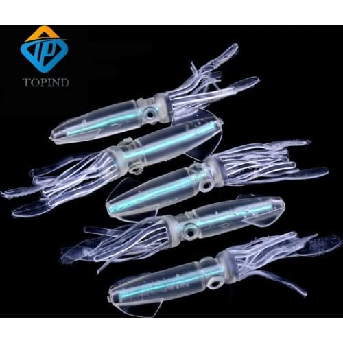 TOPIND 2 sets Octupus squid jig fishing soft bait lure with Color Tube Silicone winter ice carp fishing baits accessories tackle