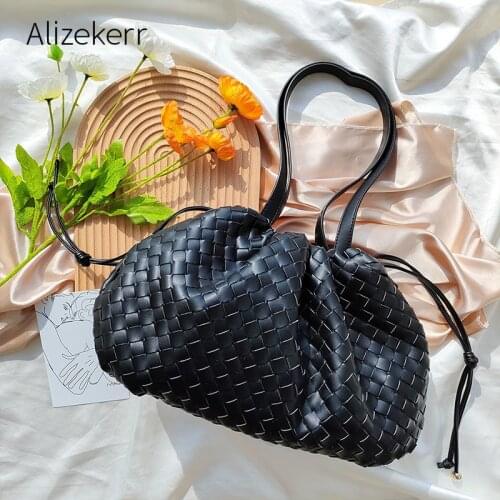 Large Capacity Woven Shoulder Bags Women 2021 New Fashion Casual Soft Avocado Green Big Hobo Tote Bag High Quality Handbags