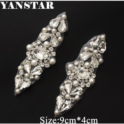 YANSTAR 30PCS Wholesale Rhienstone Applique Bridal Sash Beads On For Wedding Dress Belt Accessories DIY Bridal Sash YS904