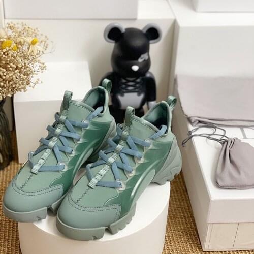 2021 Leather Increased Sports Daddy Shoes Female Spring And Autumn Fashion Casual All-Match Running Shoes Female INS Tide