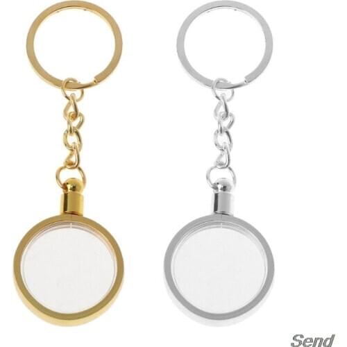 27mm/1.06" Commemorative Coin Holder Keyring Medallion or Chip Collection Souvenir Coin Pendant Keychain Fashion Jewelry