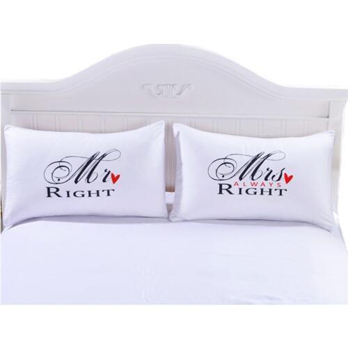 49 Mr Mrs Pillow Case Couple King Queen His Her Always Right Pillowcase Pillow Cover Wedding Valentines Gift