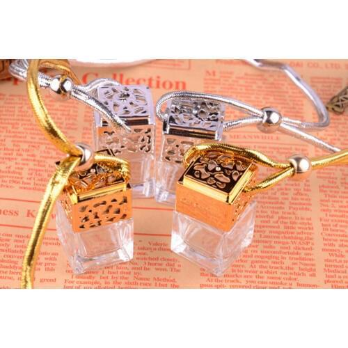 6ML Refillable Square Bottle with A Cover Car Ornaments Perfume Bottle Glass Empty Bottle 100PCS/LOT