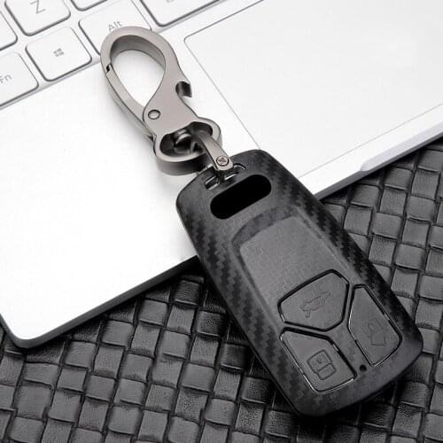 ABS Carbon Fiber Car Key Case Cover For Audi A4 B9 A5 Q5 Q7 4M TT TTS RS 8S S4 S5 S7 B8 A4L A6L 2017 2018 2019 Auto Accessories