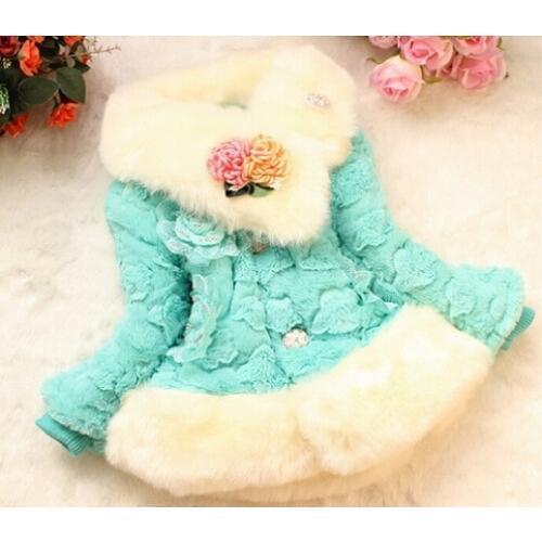 Children Outerwear Rabbit Ear Warm kids Jacket Xmas Snowsuit Winter Baby Girls Clothes Faux Fur Fleece Jackets Thick infant Coat