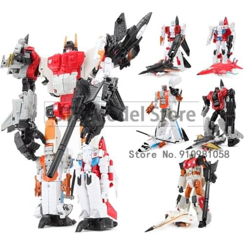 HaiZhiXing 5in1 Combiners IDW Superion G1 Transformation Action Figure Toy Silverbolt Skydive Model Deformation Car Robot Figma