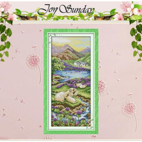Highland Landscape Counted Pattern Cross Stitch wholesale 11CT 14CT Chinese Cross-Stitch Kits Home Decor Embroidery Needlework