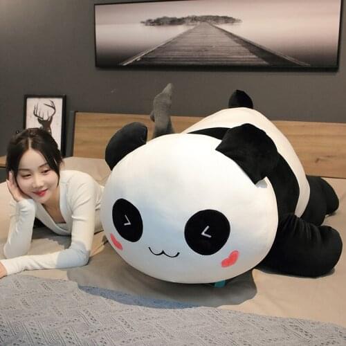 Kawaii Panda Plush Toys Smile Panda Pillow Doll with Hearts on Face for Kids Girls Cute Gifts Plush Cartoon Sofa Cute Home Decor
