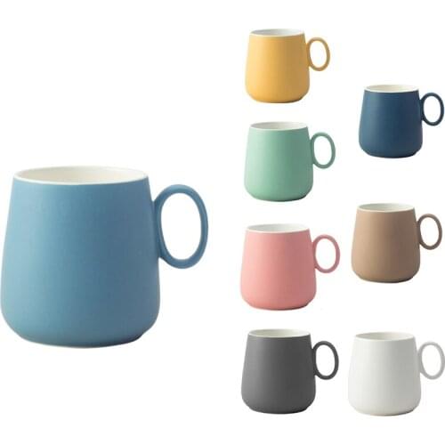Ceramic Mug Leisure Milk Tea Shop Pot-Bellied Cup Single Ear Handle Mark Ceramic Coffee Cup