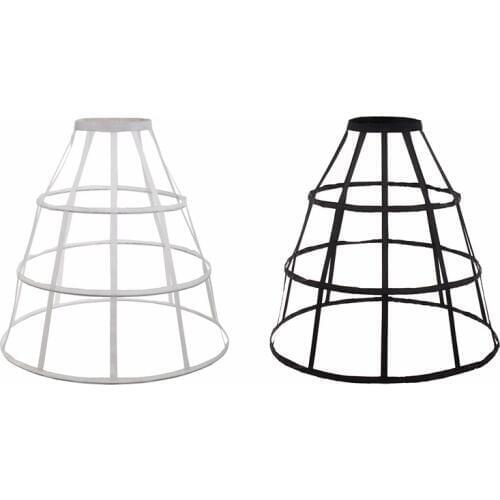 Girls Crinoline Cage Skirt White Black 3 Hoops Wedding Bridal Underskirt Bustle Pannier Petticoat