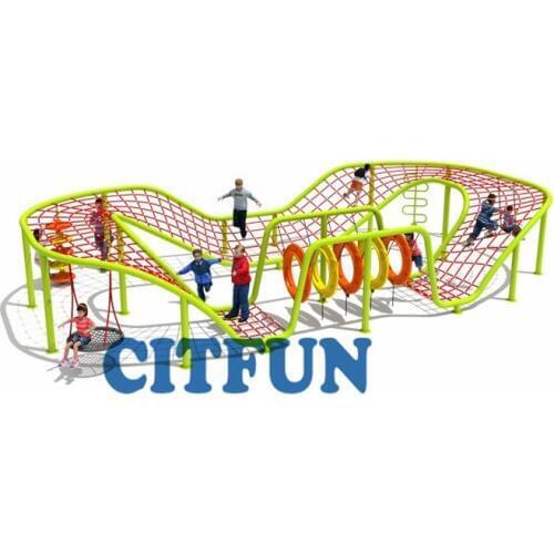 Colorful outdoor adventure amusement park kids rope climbing net,Outdoor Playground Web climber, net structure OP18-227B