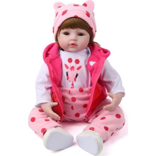 NPKDOLL 60 cm boneca newborn lifelike baby reborn menina realistic reborn silicone dolls for girls boneca baby reborn toys