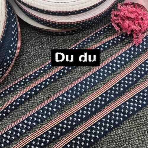 1m Star pattern Ribbons Garment Accessorie Polyester Jacquard knitting Ribbons Pants Side bags Ribbons Accessorie DIY