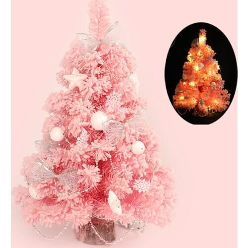 Hot! Pink LED ChristmasTree Bedroom Desk Decoration Toy Doll Gift Office Home Children Christmas Decorations for Home