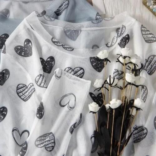 Hot Sale Print Womens Mesh Slim Top Long Sleeve Round Neck T-Shirt Fashion Casual Close-Fitting Shirt for Streetwear