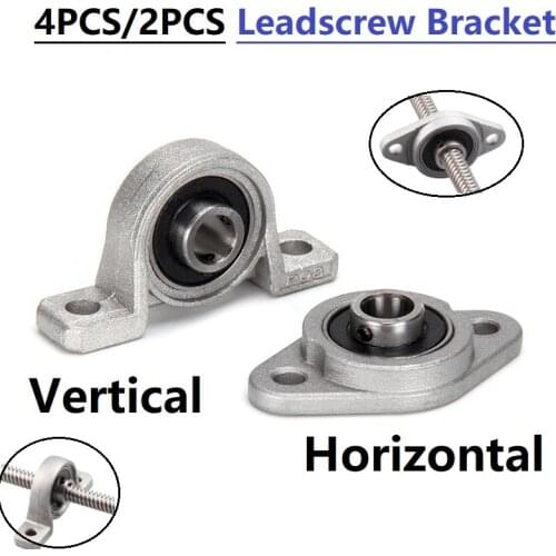 MEGA 4PCS 2PCS 3D Printer T8 LeadScrew Bracket Horizontal Vertical KP/KFL08 000 001 002 Support Mounted Stand with Bearings