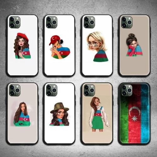 Azerbaijan buta flag fashion girl Phone Case For iphone 12 11 Pro Max Mini XS Max 8 7 6 6S Plus X 5S SE 2020 XR cover