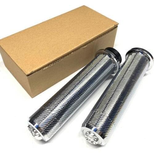 1" 25MM Motorcycle Chrome Handlebar Hand Grips For Touring XL 883 Honda Yamaha Choppers Bobber