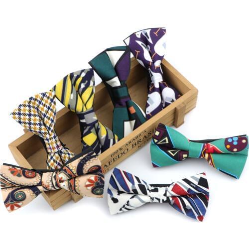 Fashion New Geometric Bow Ties Polyester Bohemian Style Colorful Bowtie For Men Wedding Party Business Butterfly Cravats