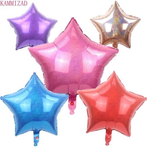 Wholesale 50pcs/lot 18inch laser star Foil balloons Birthday Festival wedding Party Decoration Supplies air-filled globos