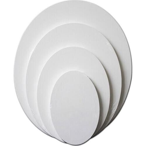 Oval Wood Box Framed Blank Stretched Art Canvas Acrylic Oil Paint Board