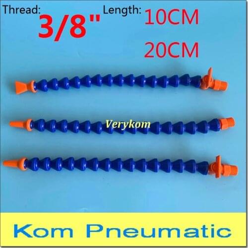 Wholesale 10pcs/lot 3/8" bsp 10CM 20CM Plastic Cooling Tube Water Oil Coolant Pipe Flexible With Switch Round Or Flat Nozzle