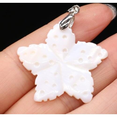 Wholesale Carved Star Shell Charms Natural Mother of Pearl Shell Pendant for Women DIY Necklace Jewelry Making Accessories Gift