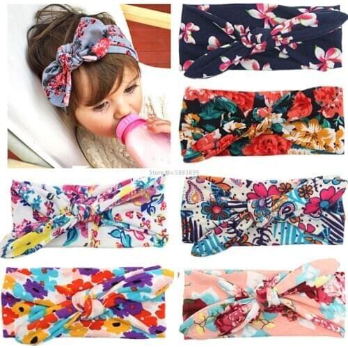 New Colorful Boho Newborn Toddler Headband Ribbon Elastic Baby Headdress Kids Hair Band Girl Bow Knot baby turban