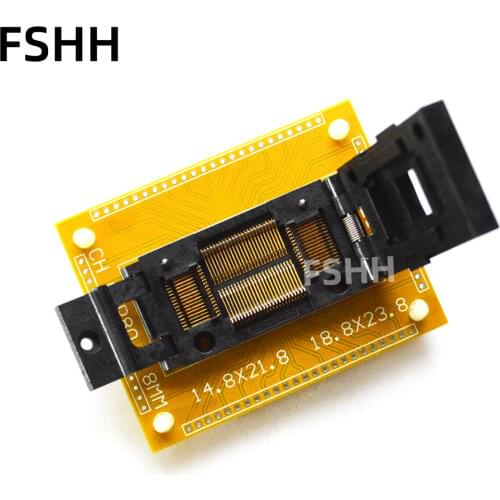 QFP80 test socket TQFP80 LQFP80 IC51-0804-566 IC TEST SOCKET With PCB board Pitch=0.8mm Size=14.8x21.8mm 18.8x23.8mm