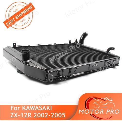 Motorcycle Radiator For Kawasaki Ninja ZX12R 2002 2003 2004 2005 Cooling Cooler Replacement Accessories ZX-12R ZX 12R Black