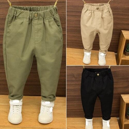 Boys Pants Spring Autumn Kids Harem Pants Toddler Clothing Children Trousers for baby Boy Harem Pants solid button black fashion