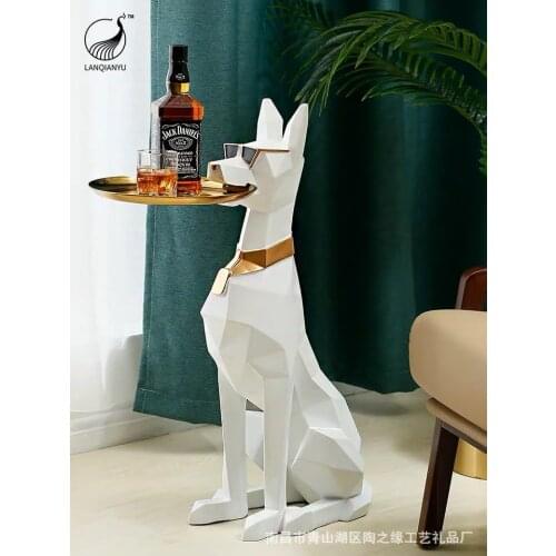 Nordic Decoration Home Figurine DogPallets StatuesCreative Living Room Sculpture Large Landing Dog Statue NordicStyle Decoration