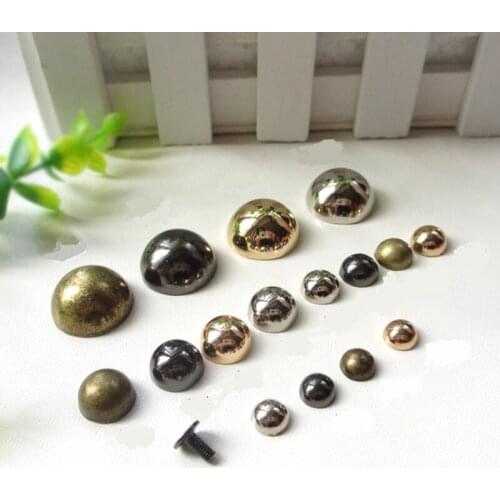 8-20mm Diameter Mushromm Rivet Dome Head Hemispherical Studs With Screws For Bag Shoes Garment Leather Craft Accessories