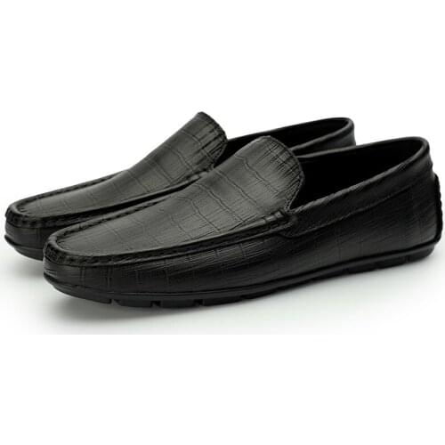 Mens Wild Tide Shoes Genuine Leather Men Casual Shoes Brand Italian Men Loafers Breathable Slip on Driving Shoes Fashion Shoes