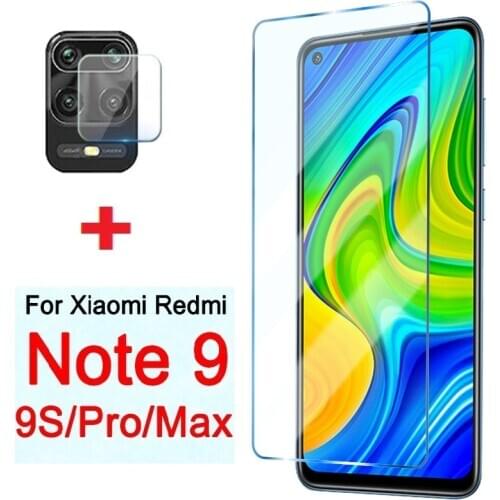 2 in 1 tempered glass for redmi note 9 5g 9s note 9pro max screen protector camera lens protective glass on redmi 9a note9 glass