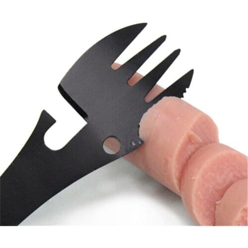 1 PC Portable Multifunction Camping Cookware Spoon Fork Bottle Can Opener Sawtooth Cutter&Gadgets Openers