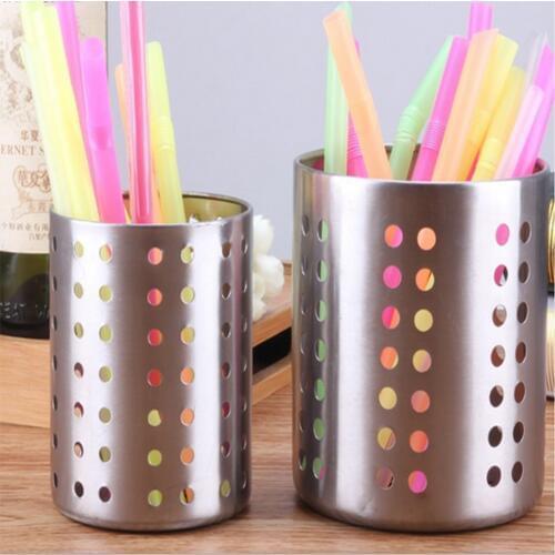 1PCS Pipette kitchen Bar sink tube barrel thick stainless steel chopsticks tube storage box drain holder