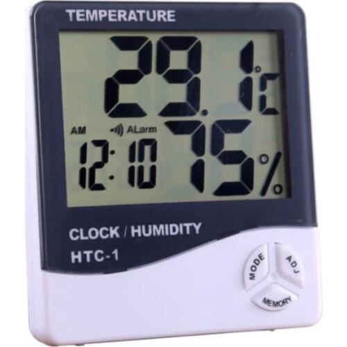 100pcs Weather Station Indoor Outdoor Thermometer Hygrometer Digital Temperature Humidity Meter Alarm Clock SN470