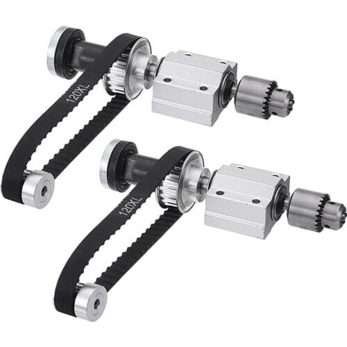 2 Set Of No Power Diy Woodworking Cutting Grinding Spindle Trimming Belt Jto Drill Chuck Set Small Lathe Accessories for Table S