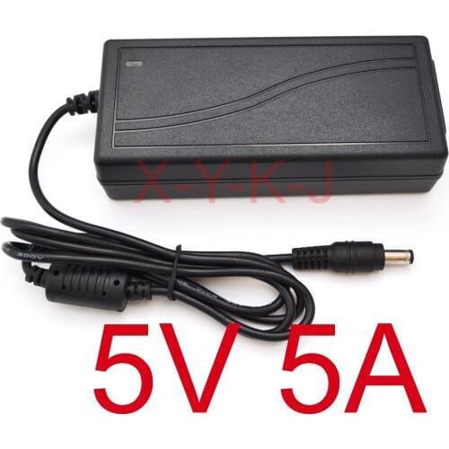 20PCS 5V 5A High quality IC solutions AC 100V-240V DC 5V 5A Switch power supply, 25W LED adapter, DC plug 5.5mm*2.1-2.5mm