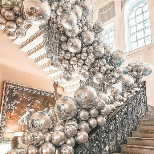 20pcs Rose Gold Silver Gold 4D Foil Balloons For Wedding Marriage Balloon Christmas Party Birthday Decorations Kids Globos Gifts