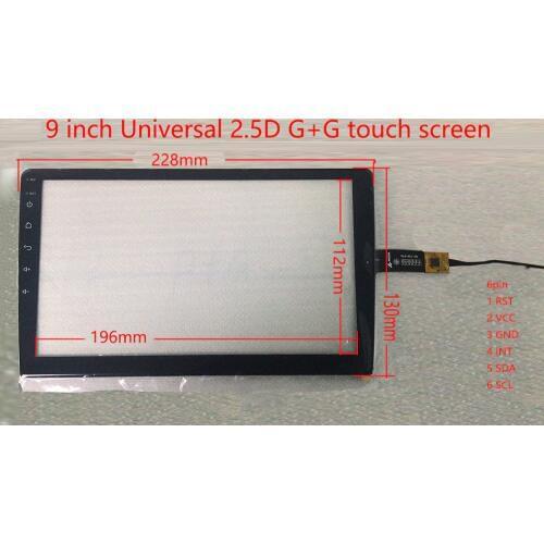 9 Inch I2C Interface Capacitive Universal 2.5D G+G Touch Screen for CARPC Carputer