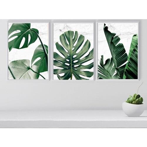 Abstract Banana Leaf Nordic Poster Wall Art Canvas Painting Monstera Posters And Prints Pictures For Living Room Decor For Home